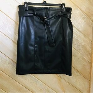 NWT DALIA FAUX LEATHER MIDI SKIRT LOOP BELT SIZE 6